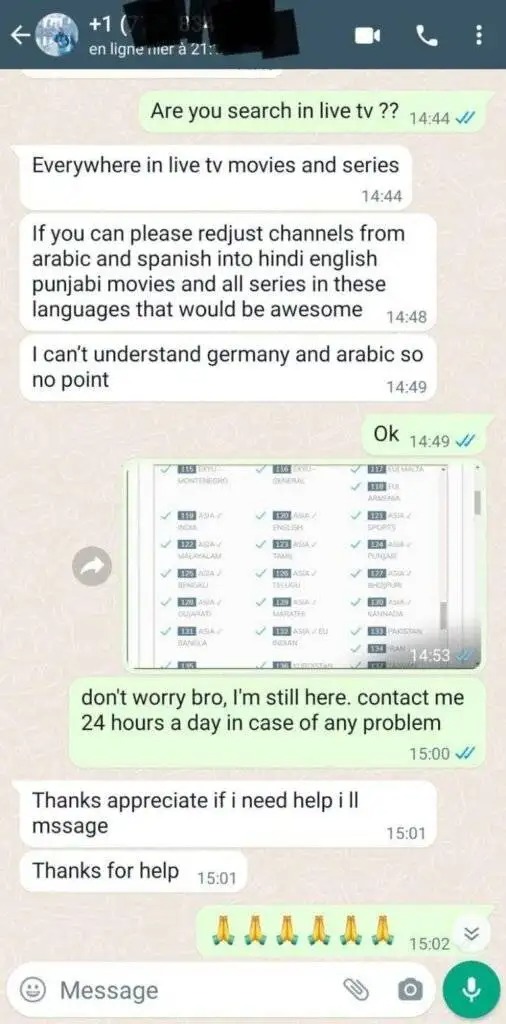 Customer giving feedback on streaming service